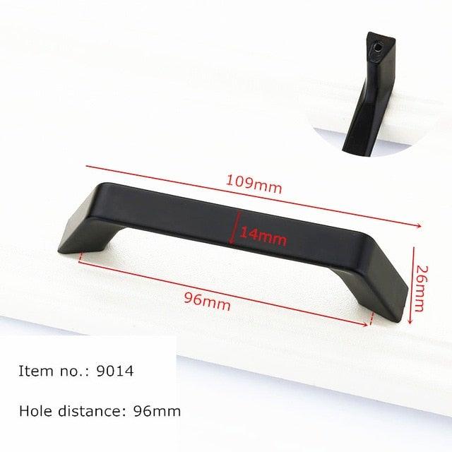 Modern Solid Aluminum Cabinet Handles - Elegant Black Design