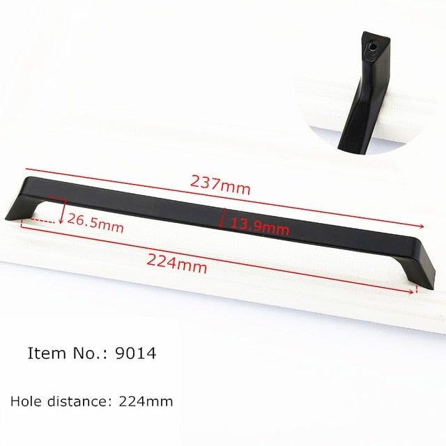 Modern Solid Aluminum Cabinet Handles - Elegant Black Design