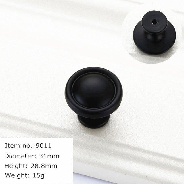 Modern Solid Aluminum Cabinet Handles - Elegant Black Design