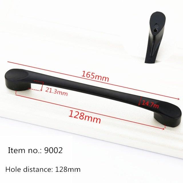 Modern Solid Aluminum Cabinet Handles - Elegant Black Design