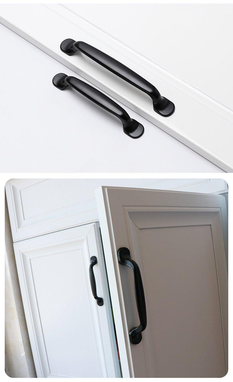 Modern Solid Aluminum Cabinet Handles - Elegant Black Design