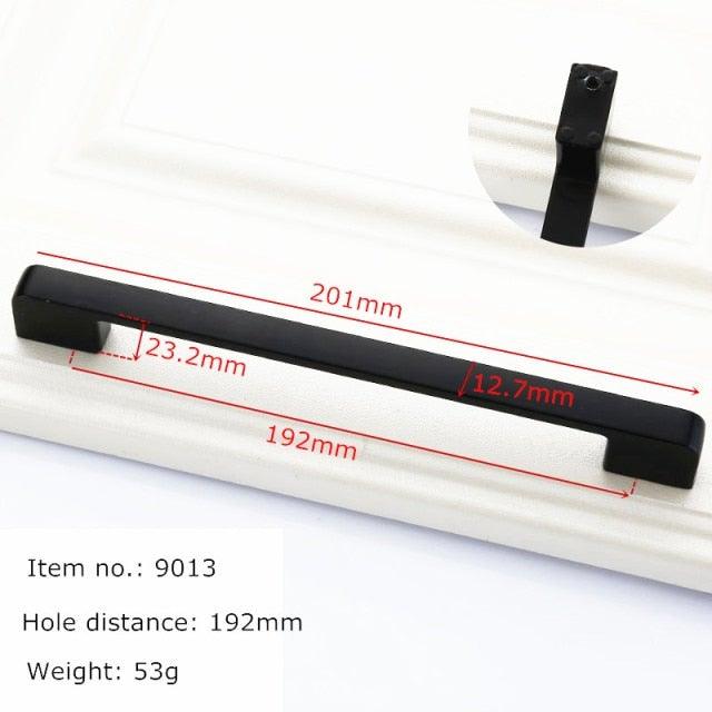 Modern Solid Aluminum Cabinet Handles - Elegant Black Design