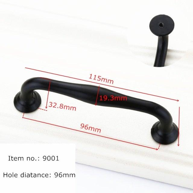 Modern Solid Aluminum Cabinet Handles - Elegant Black Design