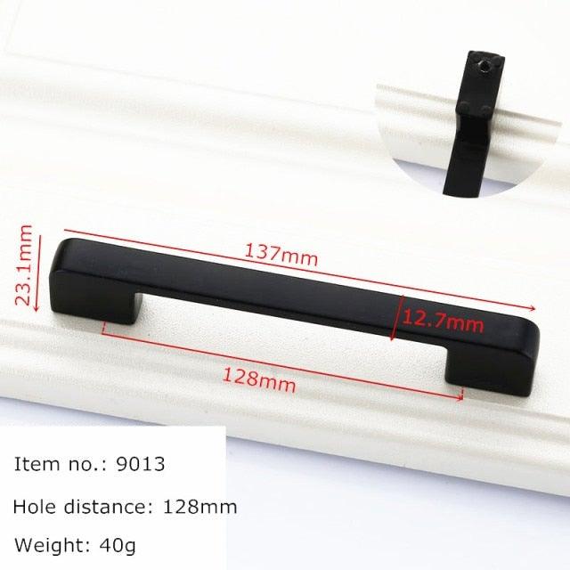 Modern Solid Aluminum Cabinet Handles - Elegant Black Design