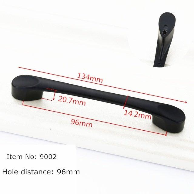Modern Solid Aluminum Cabinet Handles - Elegant Black Design