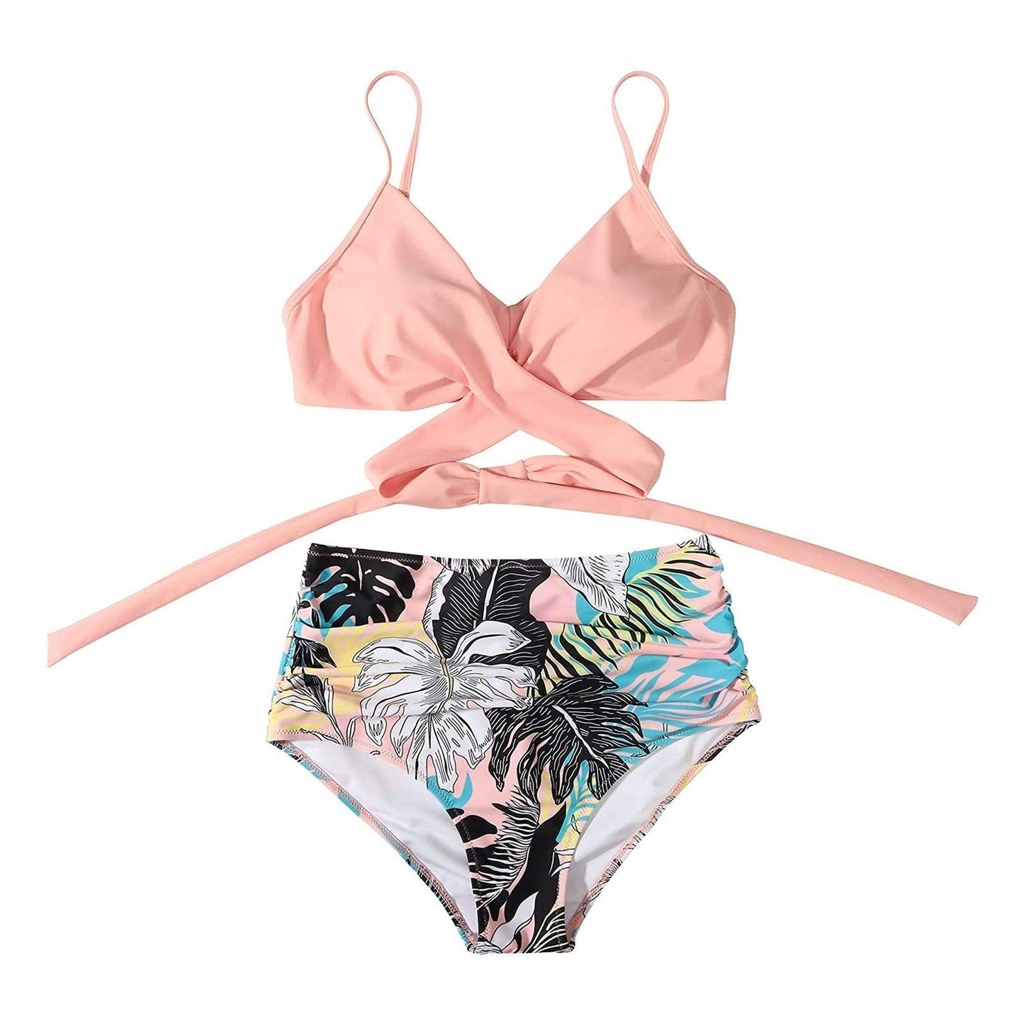 Modern Floral High Waist Bikini Set for Women