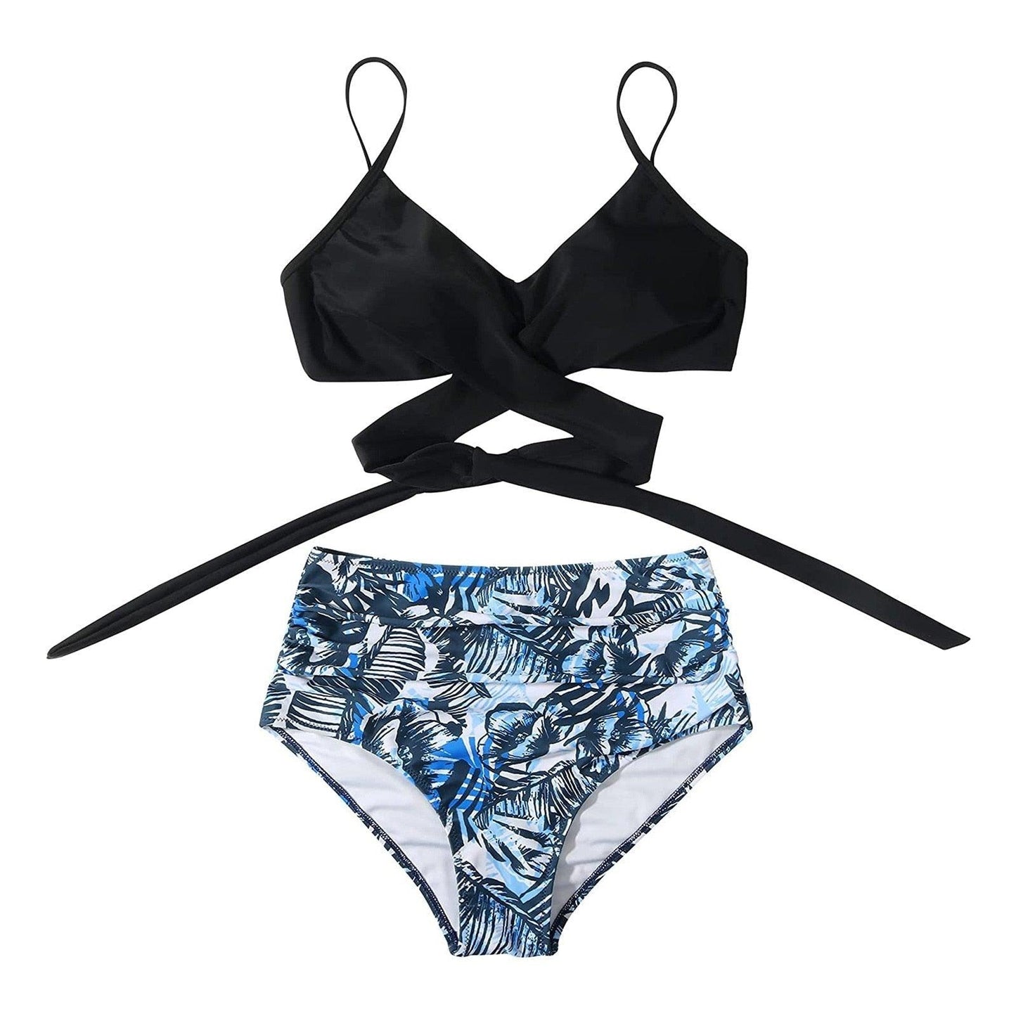 Modern Floral High Waist Bikini Set for Women