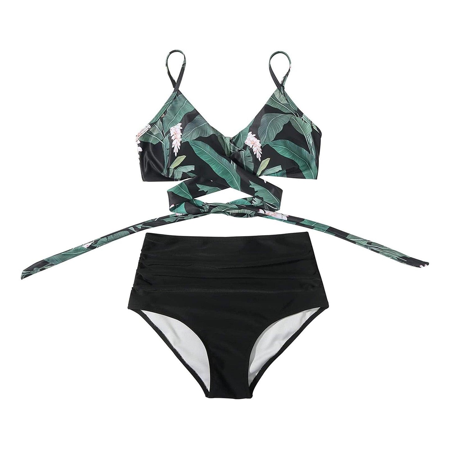 Modern Floral High Waist Bikini Set for Women