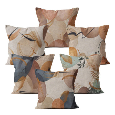 Modern Floral Linen Cotton Pillow Cover for Elegant Home Decor