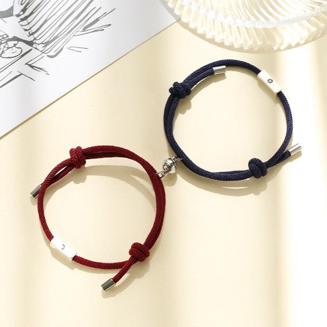 Modern Sun Moon Charm Bracelets for Couples