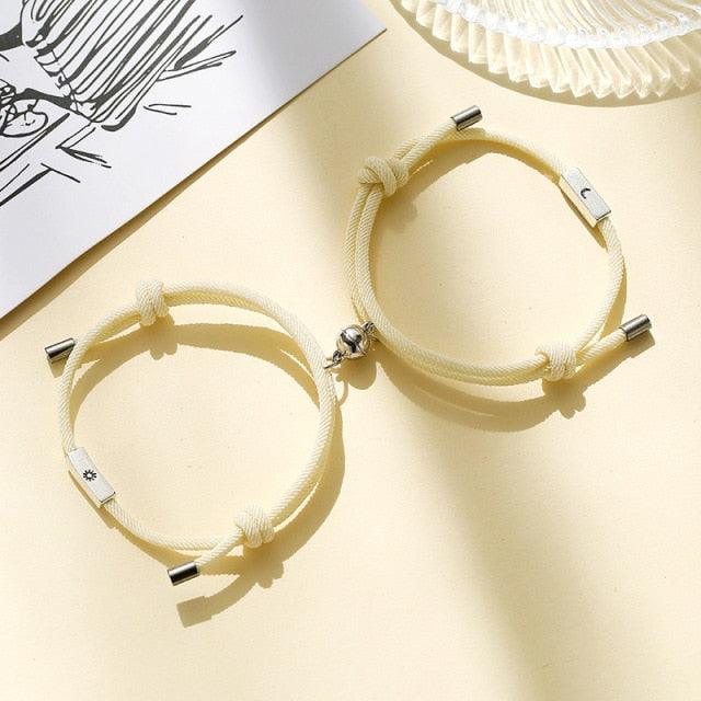 Modern Sun Moon Charm Bracelets for Couples