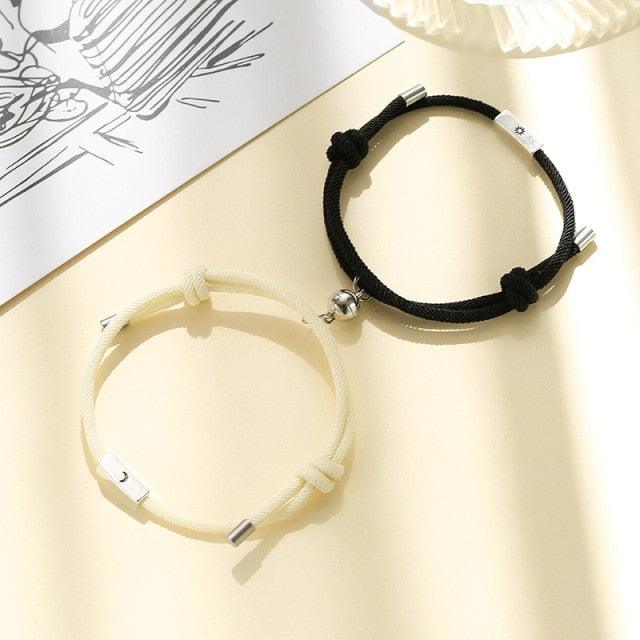 Modern Sun Moon Charm Bracelets for Couples