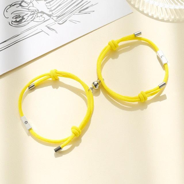 Modern Sun Moon Charm Bracelets for Couples