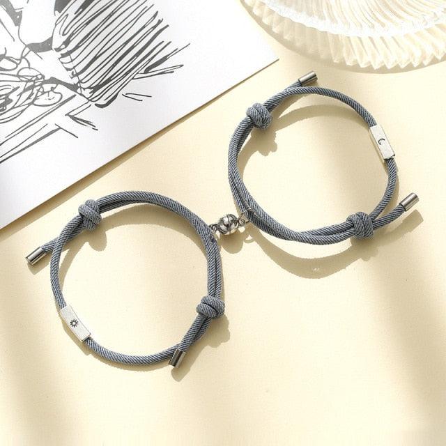 Modern Sun Moon Charm Bracelets for Couples