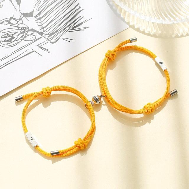 Modern Sun Moon Charm Bracelets for Couples