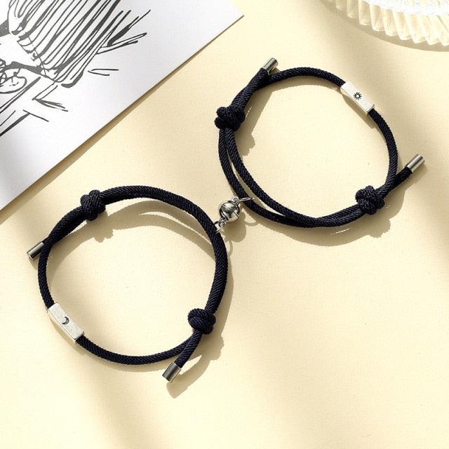 Modern Sun Moon Charm Bracelets for Couples