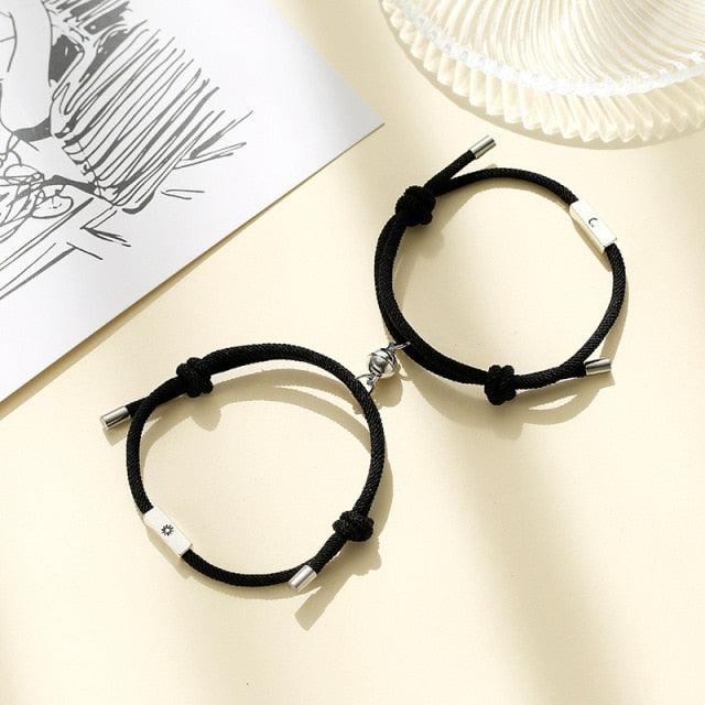 Modern Sun Moon Charm Bracelets for Couples