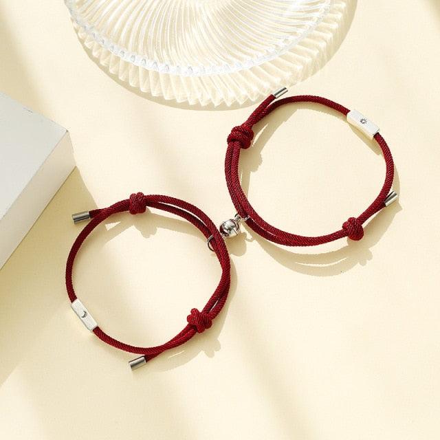 Modern Sun Moon Charm Bracelets for Couples