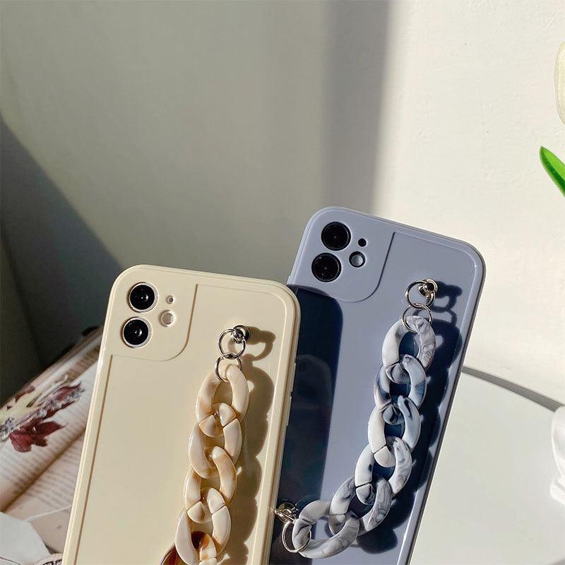Chic Sparkle Strap Luxury Phone Case for iPhone - Modern Solid Design - Korvel