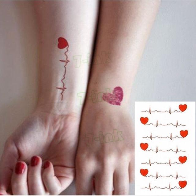 Elegant Waterproof Temporary Tattoos - Sun, Moon & Heart Designs