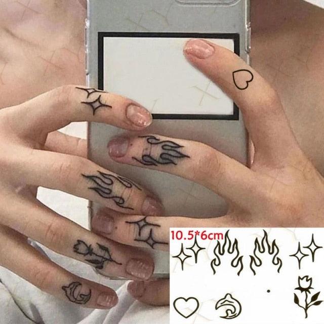 Elegant Waterproof Temporary Tattoos - Sun, Moon & Heart Designs