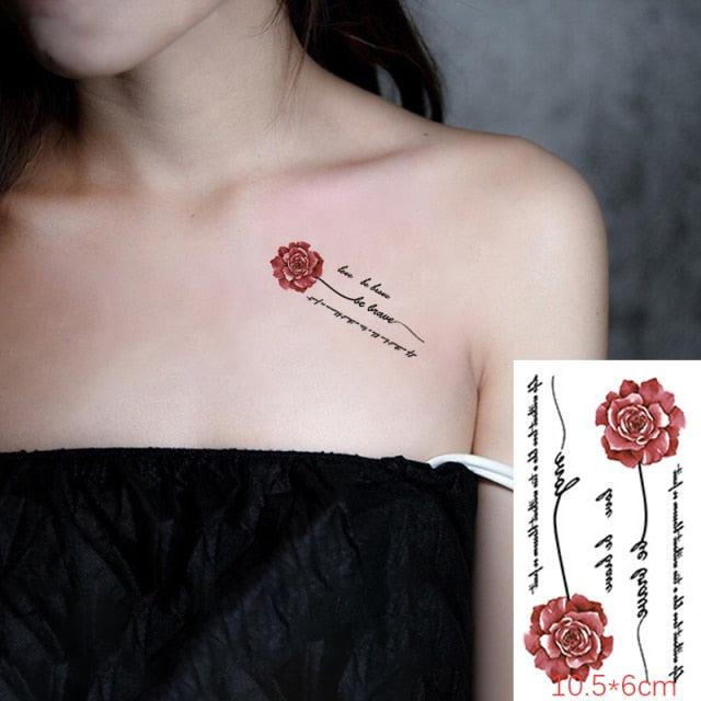Elegant Waterproof Temporary Tattoos - Sun, Moon & Heart Designs
