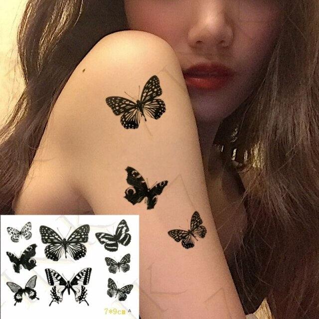 Elegant Waterproof Temporary Tattoos - Sun, Moon & Heart Designs
