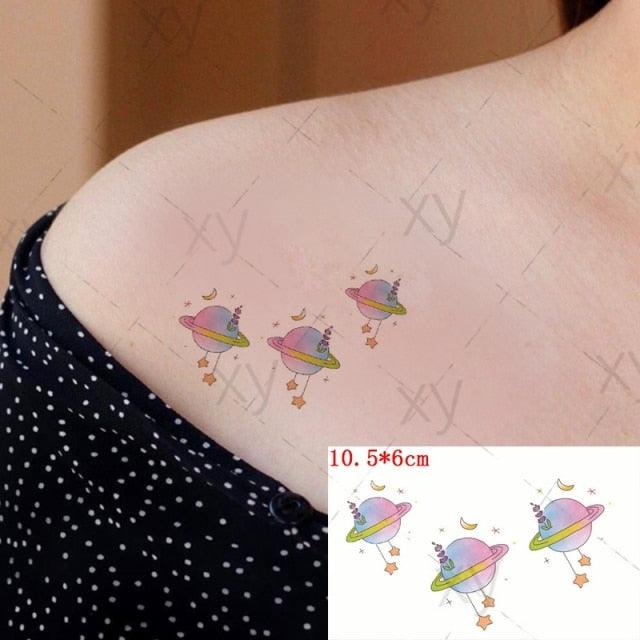 Elegant Waterproof Temporary Tattoos - Sun, Moon & Heart Designs