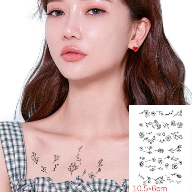 Elegant Waterproof Temporary Tattoos - Sun, Moon & Heart Designs