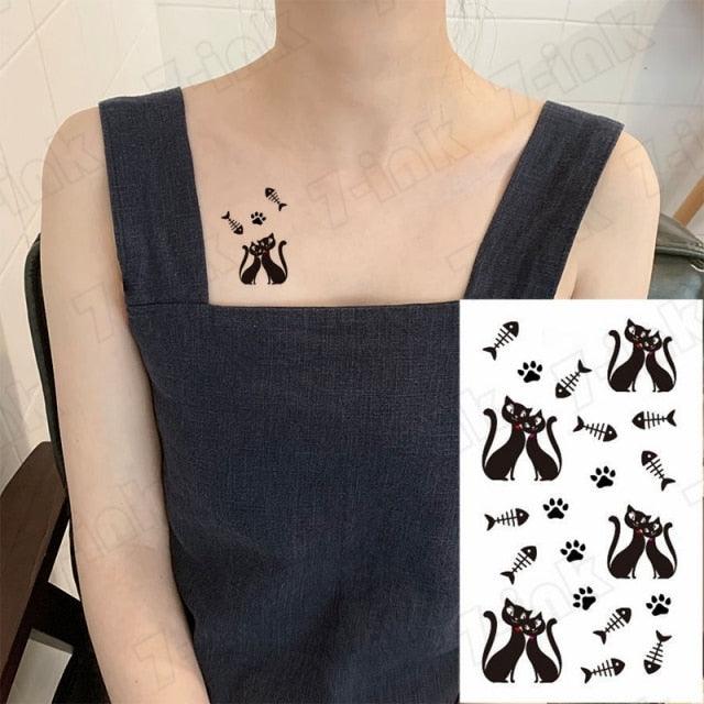 Elegant Waterproof Temporary Tattoos - Sun, Moon & Heart Designs