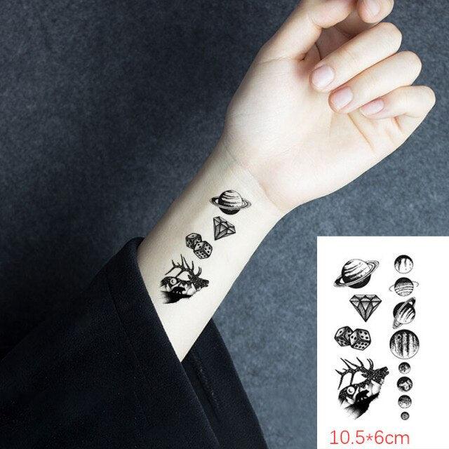 Elegant Waterproof Temporary Tattoos - Sun, Moon & Heart Designs