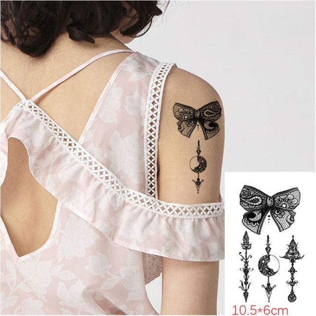 Elegant Waterproof Temporary Tattoos - Sun, Moon & Heart Designs
