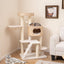 Modern Cat Tree with Cattail Fluff Condo & Top Perch