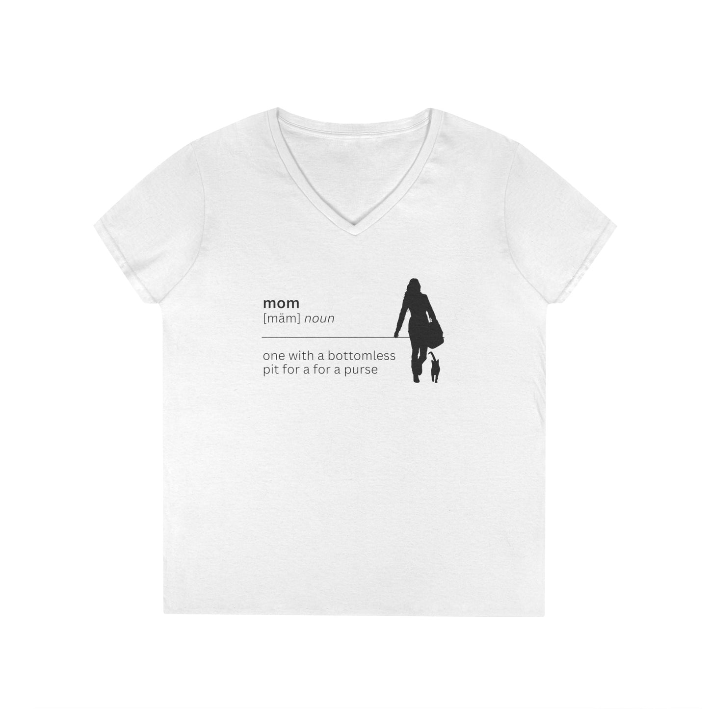 Definición de Mamá Camiseta de Cuello en V - Bolso Sin Fondo