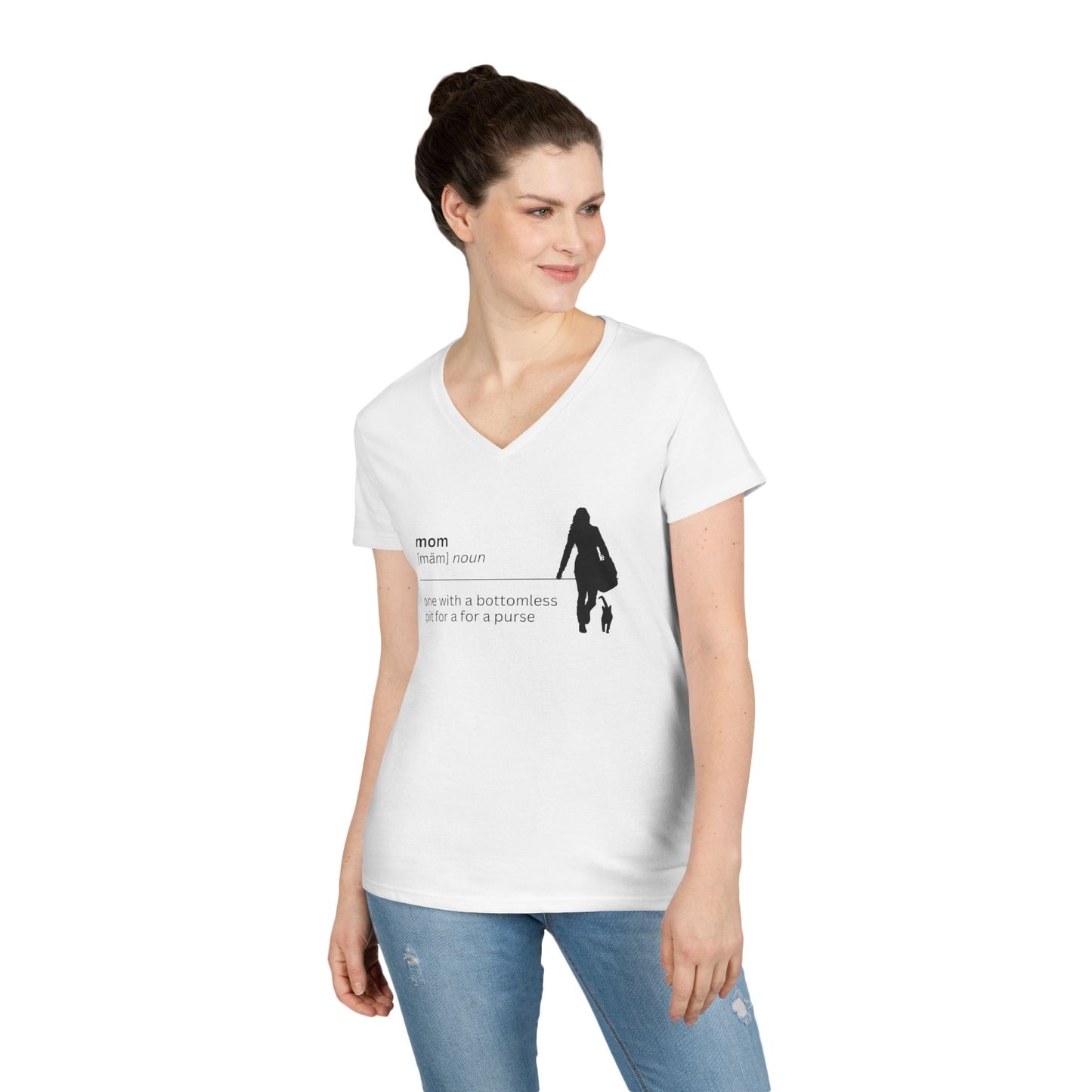 Definición de Mamá Camiseta de Cuello en V - Bolso Sin Fondo