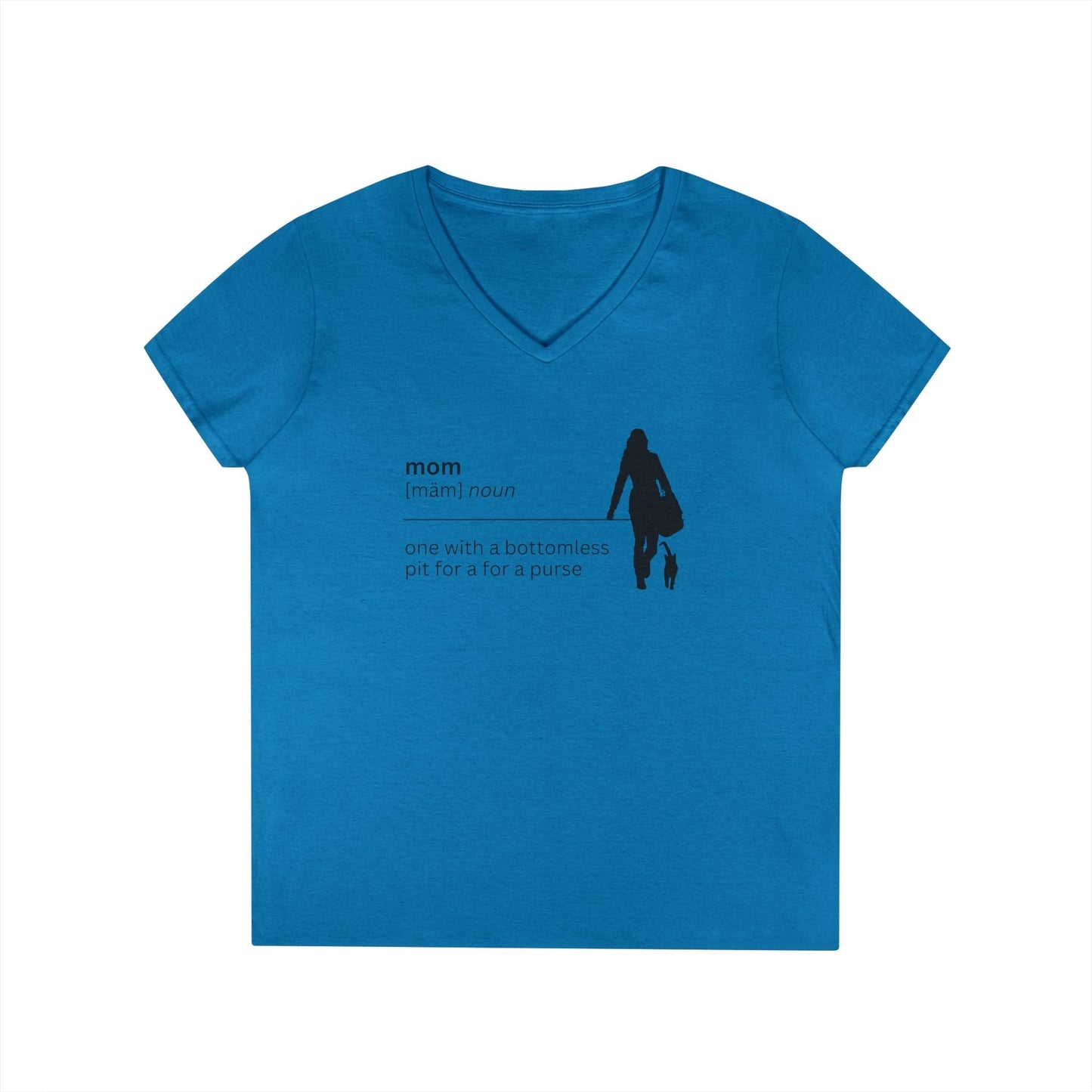 Definición de Mamá Camiseta de Cuello en V - Bolso Sin Fondo