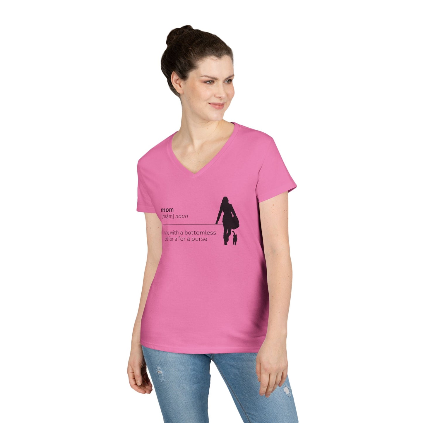Definición de Mamá Camiseta de Cuello en V - Bolso Sin Fondo