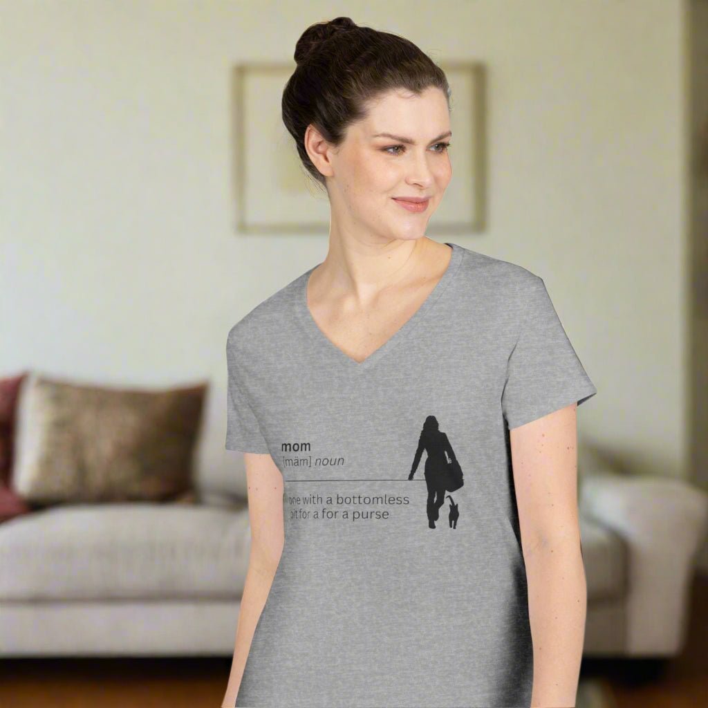 Definición de Mamá Camiseta de Cuello en V - Bolso Sin Fondo