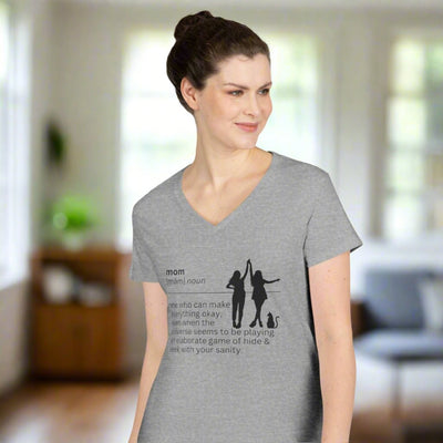 Camiseta de V-Cuello Definición de Mamá - Celebra a los Héroes Cotidianos