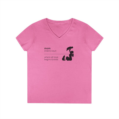 Mom Definition V-Neck T-Shirt - Where Love Begins