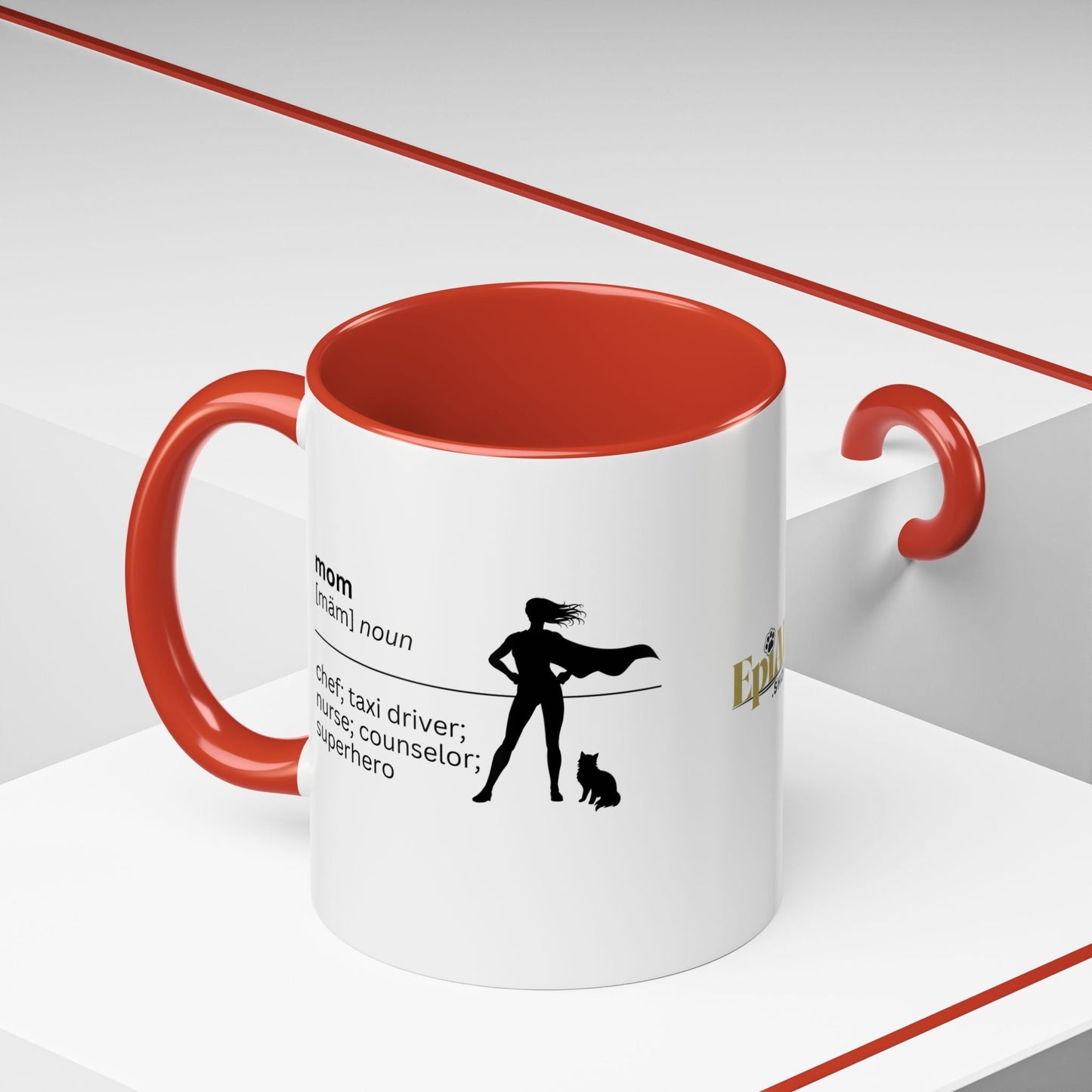 Mom Superhero Accent Coffee Mug - Thoughtful Gift for Moms