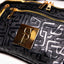 Bolso bandolera de piel con monograma negro
