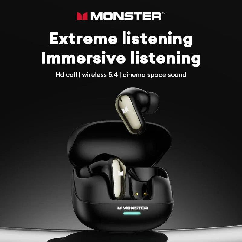 Auriculares Inalámbricos Bluetooth 5.4 Monster MQT52 con Larga Duración de Batería