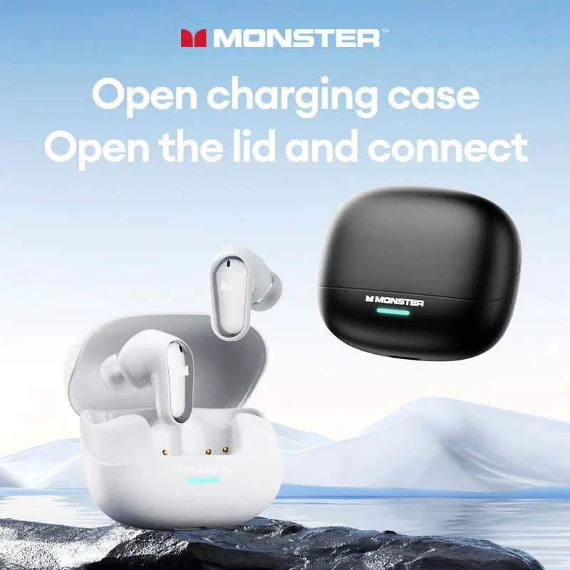 Auriculares Inalámbricos Bluetooth 5.4 Monster MQT52 con Larga Duración de Batería
