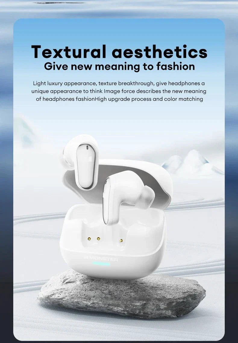 Auriculares Inalámbricos Bluetooth 5.4 Monster MQT52 con Larga Duración de Batería