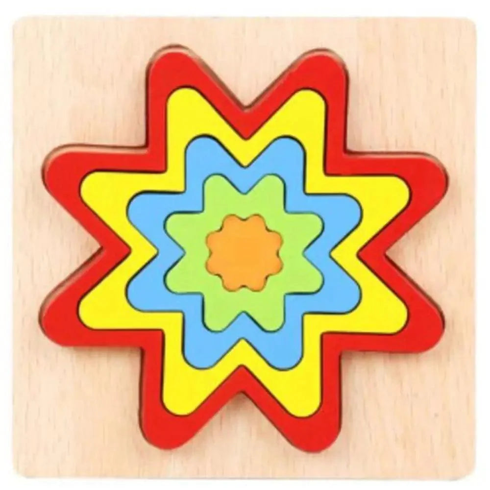 Jouet Puzzle Horloge Éducatif en Bois Animaux Cartoon Montessori
