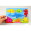 Jouet Puzzle Horloge Éducatif en Bois Animaux Cartoon Montessori