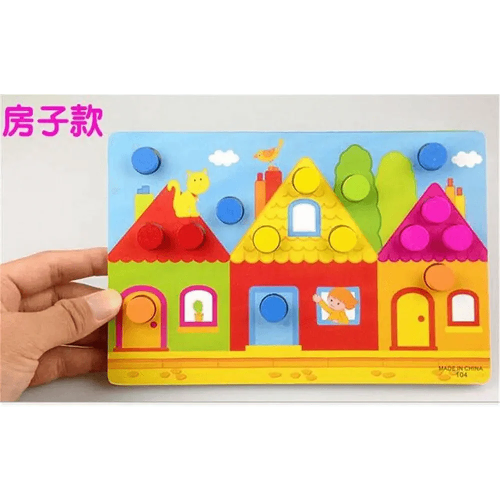 Jouet Puzzle Horloge Éducatif en Bois Animaux Cartoon Montessori