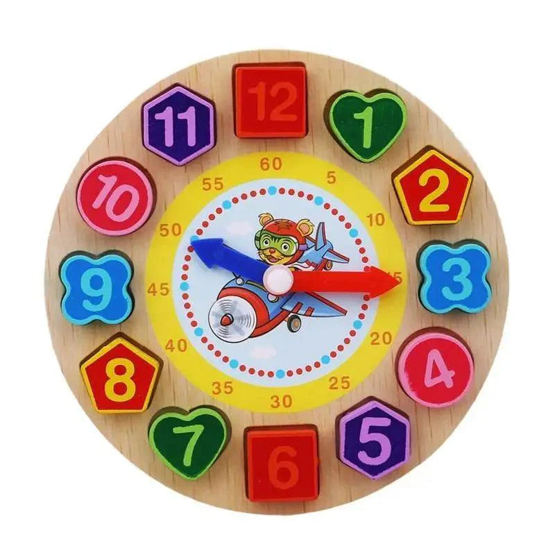Jouet Puzzle Horloge Éducatif en Bois Animaux Cartoon Montessori