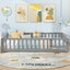 Cadre de Lit Montessori avec Porte de Sécurité et Barrières de Protection - Gris